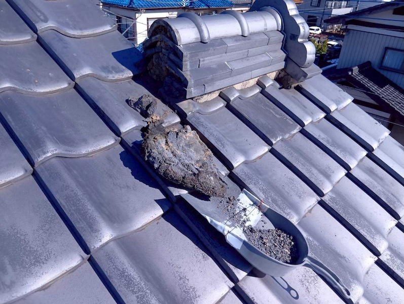 埼玉県上尾市 F様邸 瓦屋根 漆喰詰め直し工事