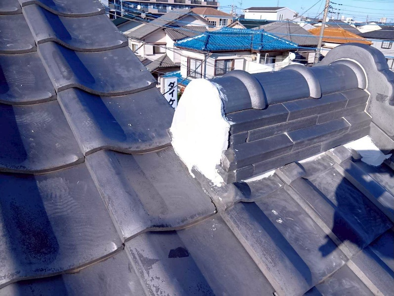 埼玉県上尾市 F様邸 瓦屋根 漆喰詰め直し工事