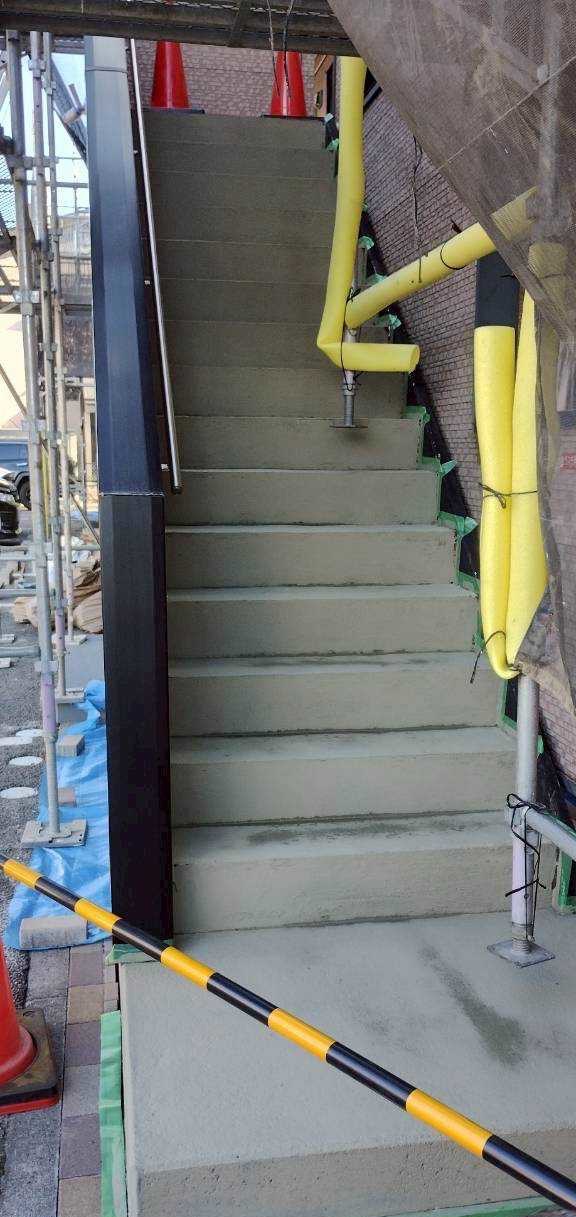 群馬県前橋市 Sアパート階段防水工事 ウレタン防水で施工